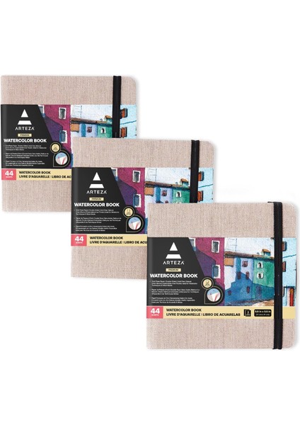 Arteza Eskiz Defteri, 3'lü Paket, Her Biri 88 Sayfa, 13,5 x 12,5 Cm, Bej Kitabı, Ciltli Kapak 110LBS/230 Gsm Defter fiyatları