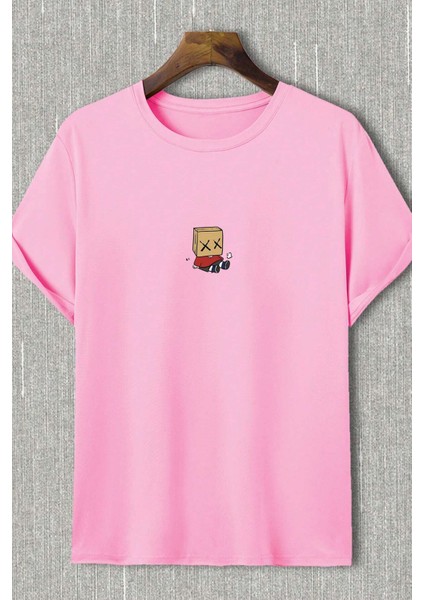 Kutu Kafa Baskılı Oversize T-Shirt