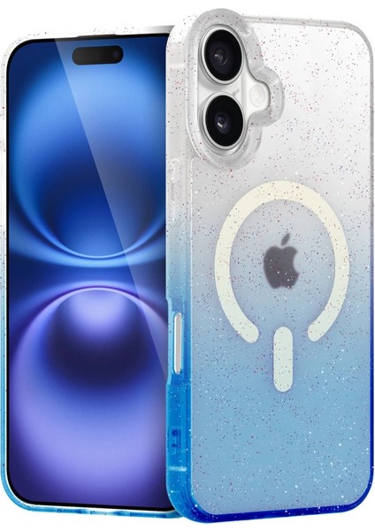 Buğz Apple Iphone 16 Plus Pummel Shiny Magsafe Kapak - Mavi