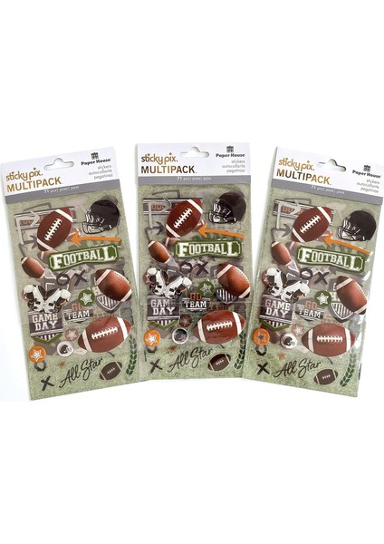 Productions Çıkartma Çeşitleri Paketi, Futbol, 3'lü Paket, 3 Parça modelleri