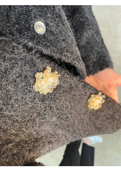 Düğme Detaylı Keçe Kaşe Ceket modelleri