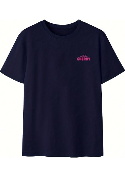 Kadın Oversize Cherry With Love Baskılı T-Shirt Rahat ve Şık Tasarım modelleri