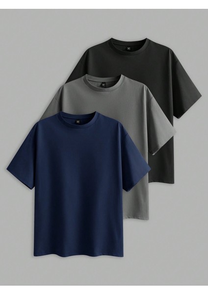 Kadın/erkek Unisex Oversize 3'lü T-Shirt