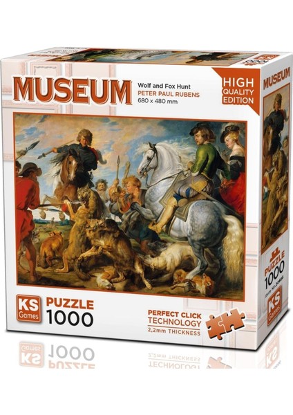 20666 Wolf And Fox Hunt 1000 Parça Puzzle -Ks Puzzle