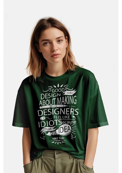 Desing Yazı Baskılı T-Shirt