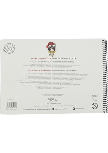 Akademi Çocuk Mat Tükenmez Resim Defteri 1 Ressam Kediler 25X35CM & 6'lı Keçeli Kalem