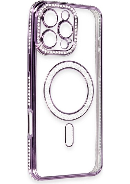 Buğz Newface Iphone 16 Pro Kılıf Joke Simli Magneticsafe Kılıf - Derin Mor modelleri