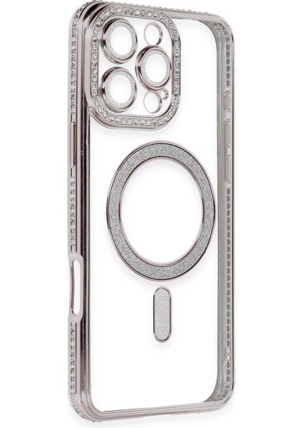 Buğz Newface Iphone 16 Pro Kılıf Joke Simli Magneticsafe Kılıf - Pembe modelleri