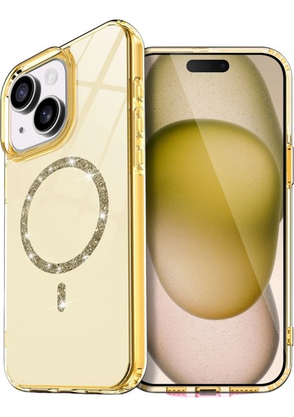 Buğz Apple Iphone 15 Plus Live Diamond Magsafe Kapak - Sarı