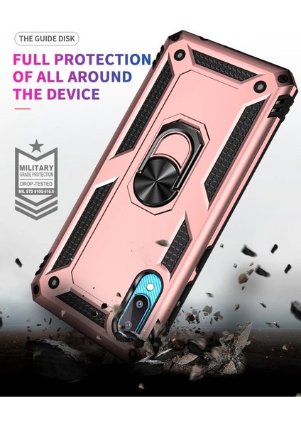 Buğz Samsung Galaxy A02 Kılıf Sofya Yüzüklü Silikon Kapak - Rose