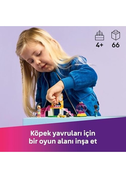 Yavru Köpek Oyun Parkı 42665-4 Yaş ve Üzeri Kız ve Erkek Çocuklar Için 3 Köpek Figürü ile Aliya ve Sara Mini Bebekleri Içeren Yaratıcı Oyuncak Yapım Seti, Hediye Fikri (66 Parça)