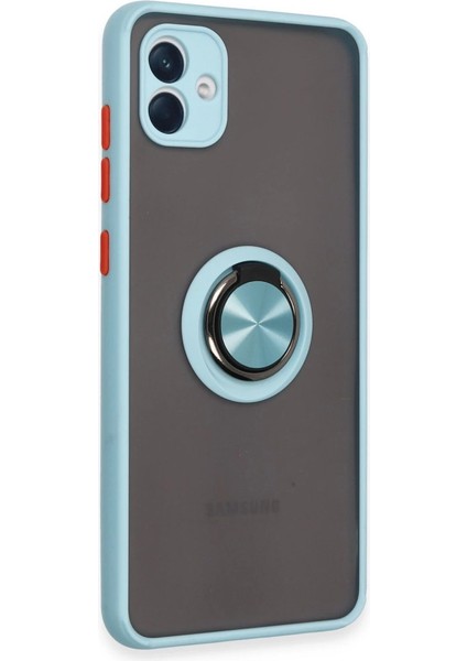 Buğz Samsung Galaxy A04 Kılıf Montreal Yüzüklü Silikon Kapak - Buz Mavi fiyatları