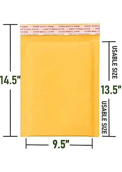 # 4 Kabarcık Postalar 22,5 x 34,5 cm Nakliye Yastıklı Zarflar Kendinden Yapışkanlı Su Geçirmez Yastıklı Posta 10'lu Paket, Kbmvr_9,5 x 14,5-10