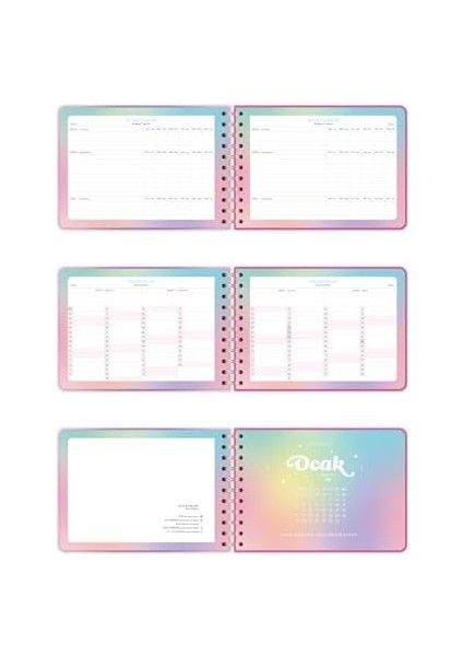 2026 Dikey Haftalık Ajanda - Yatay A5 Formda Spiralli Sert Kapak Haftalık Ajanda 21X15 cm modelleri