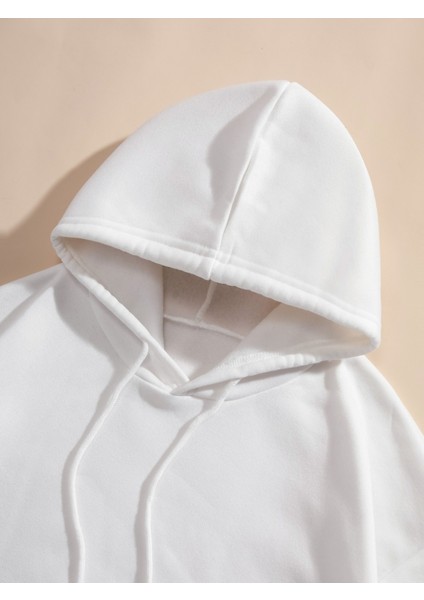 Kadın Kapüşonlu Simple Joy Sırt Baskılı Oversize Hoodie - Sokak Stili - Günlük Kombin fiyatları
