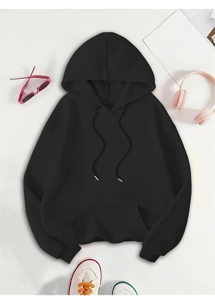 Kadın Kapüşonlu Medusa Sırt Baskılı Oversize Hoodie - Sokak Stili - Günlük Kombin modelleri