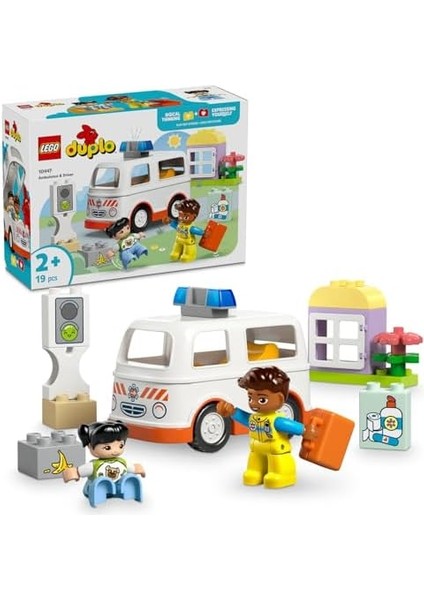 Town Ambulans ve Sürücü 10447 - 2 Yaş ve Üzeri Kız ve Erkek Çocuklar Için Eğitici Hediye Fikri, Kız ve Sürücü Figürleri ile 1 Oyuncak Ambulans Içeren Yaratıcı Oyuncak Yapım Seti (19 Parça) modelleri