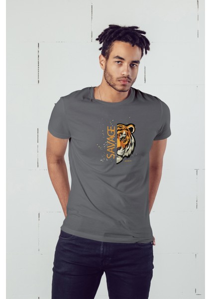 Savage Kaplan Baskılı Oversize Erkek T-Shirt fiyatları