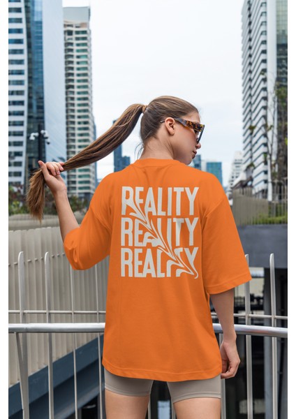 Sırt Baskı Detaylı Kadın Oversize T-Shirt