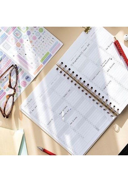 2026 A5 Spiralli Haftalık Ajanda 12 Aylık - Koyu Yeşil modelleri