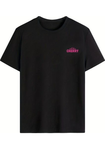 Kadın Oversize Cherry With Love Baskılı T-Shirt Rahat ve Şık Tasarım modelleri
