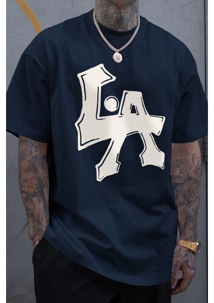 La Baskılı Unisex Oversize T-Shirt