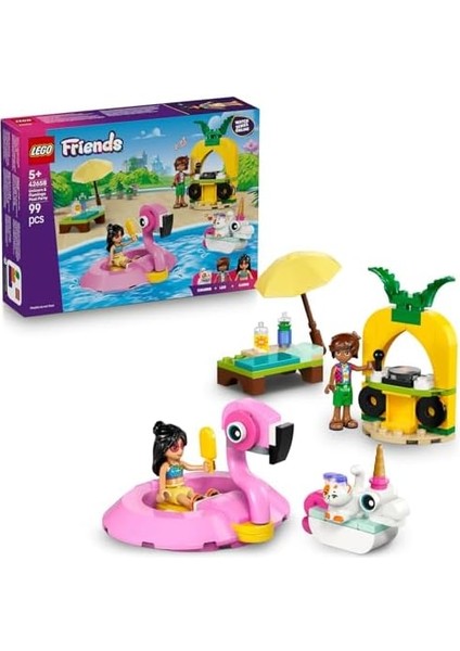 Tek Boynuzlu At ve Havuz Partisi 42658-5 Yaş ve Üzeri Kız ve Erkek Çocuklar Için 2 Mini Bebek ve 1 Kedi Figürü Içeren Yaratıcı Oyuncak Yapım Seti, Hediye Fikri (99 Parça)