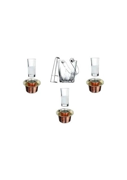 Rakı Ehlikeyf Buz Kovası Set 8 Parça 3 Kişilik 8697JH54748490573