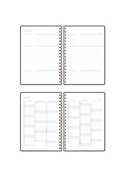 2026 Spiralli Günlük Ajanda 12 Aylık - 17X24 cm Siyah