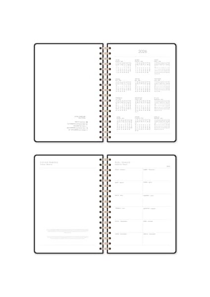 2026 Spiralli Günlük Ajanda 12 Aylık - 17X24 cm Siyah modelleri