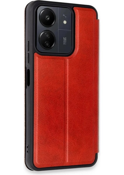Buğz Newface Xiaomi Redmi 13C Kılıf Flip Cover - Kırmızı fiyatları