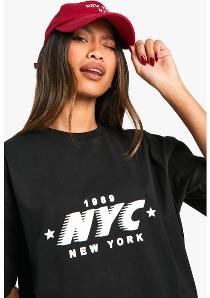 Nyc New York 1989 Baskılı Oversize Unisex T-Shirt - Rahat ve Şık Tasarım