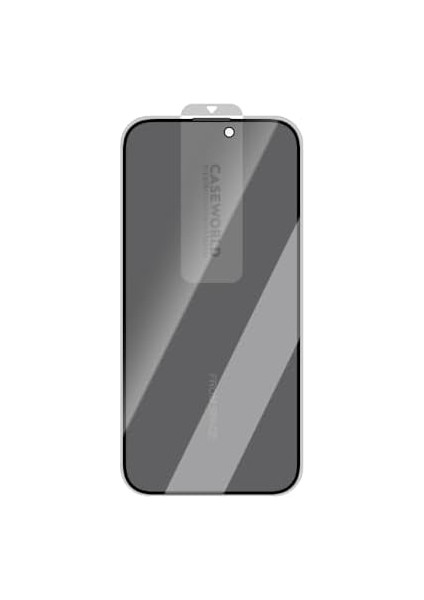 ile Uyumlu 16 Pro Caseworld Armor Serisi Eyesafe Teknolojili 0.15MM 3D Privacy Temperli Cam Ekran Koruyucu + Uygulama Aparatlı modelleri