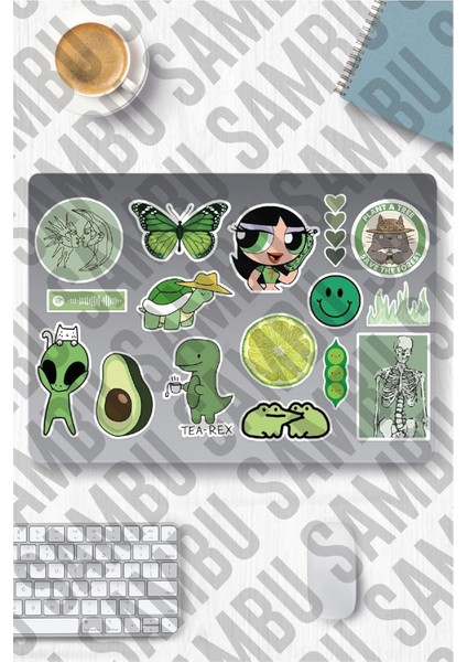 Green Aesthetic Temalı Etiket Seti 1 - Yeşil - Laptop Notebook Telefon fiyatları
