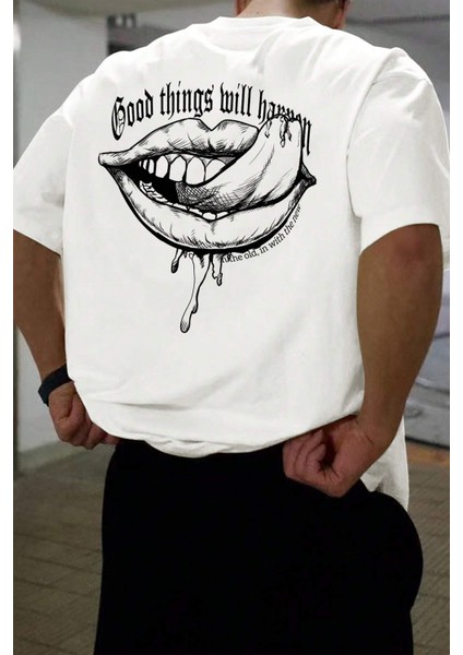 Good Thinks Sırt Baskılı Erkek Oversize T-Shirt