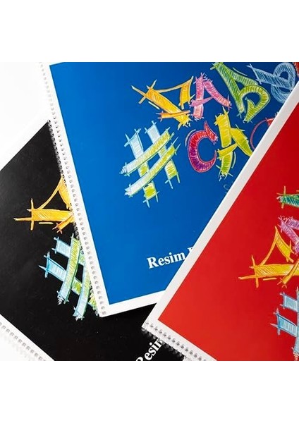 Resim Defteri, 35X50 Cm, 15 Yaprak, Spiral Cilt, Karton Kapak, 120G Kaliteli Kağıt, Perforajlı Sayfalar, Boyama Teknikleri Sayfası