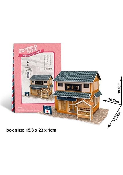 Cubicfun CUB/W3104H 3D 32 Parça Puzzle Sushi Restoranı