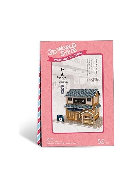 Cubicfun CUB/W3104H 3D 32 Parça Puzzle Sushi Restoranı modelleri