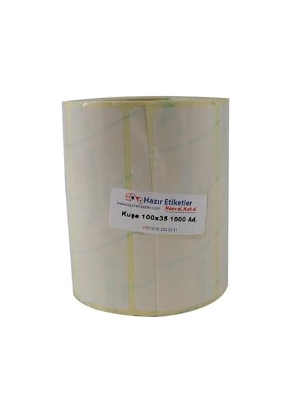 Kuşe Rulo Etiket 100MM x 35MM 1000 Adet