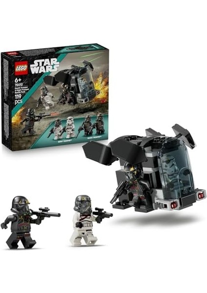 Death Trooper ve Night Trooper Savaş Paketi 75412-6 Yaş ve Üzeri Kız ve Erkek Çocuklar Için 4 Minifigür Içeren Yaratıcı Oyuncak Yapım Seti, Doğum Günü Hediyesi Fikri (119 Parça)