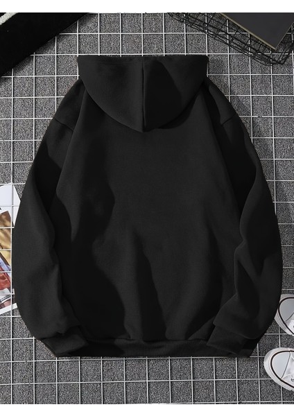 Unisex Kapüşonlu Ayın Evreleri Baskılı Oversize Hoodie - Sokak Stili - Günlük Kombin fiyatları