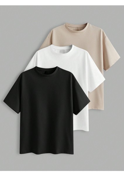 Kadın/erkek Unisex Oversize 3'lü T-Shirt