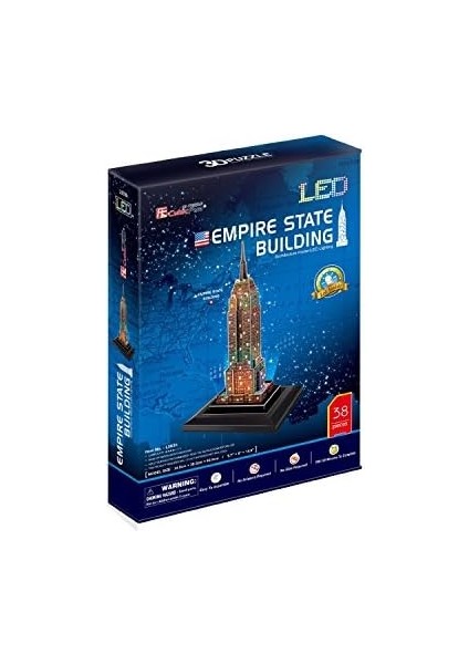 Cubicfun 3D 38 Parça Puzzle Empire State Binası Abd LED Işıklı