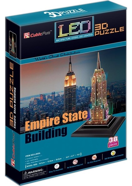 Cubicfun 3D 38 Parça Puzzle Empire State Binası Abd LED Işıklı fiyatları