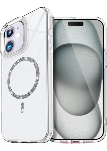 Buğz Apple Iphone 12 Live Diamond Magsafe Kapak - Şeffaf