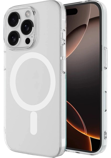 Buğz Newface Iphone 16 Pro Kılıf Magneticsafe Şeffaf Silikon - Şeffaf