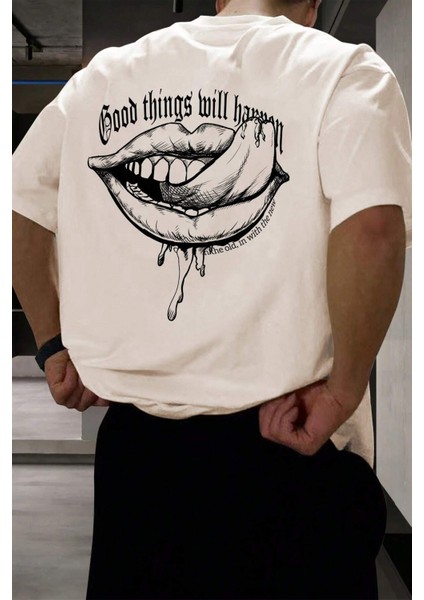 Good Thinks Sırt Baskılı Erkek Oversize T-Shirt