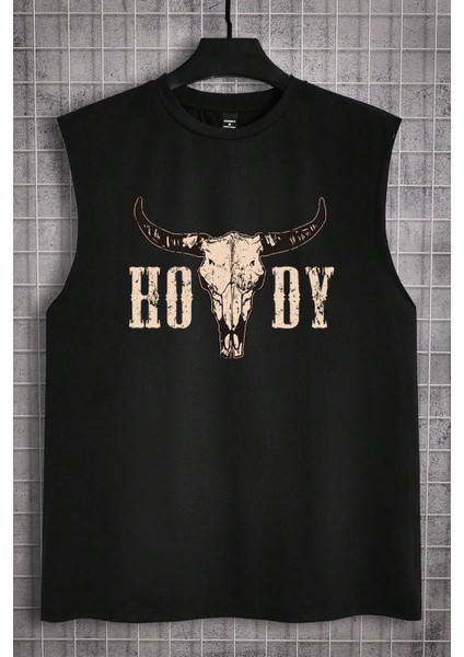 Hody Baskılı Oversize Kolsuz T-Shirt modelleri