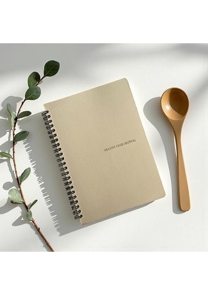 12 Haftalık A5 Beslenme ve Kilo Takip Planlayıcı Defter | Spiralli, Deri Kapaklı, Günlük ve Haftalık Takip | Healthy Journal (Bej) fiyatları