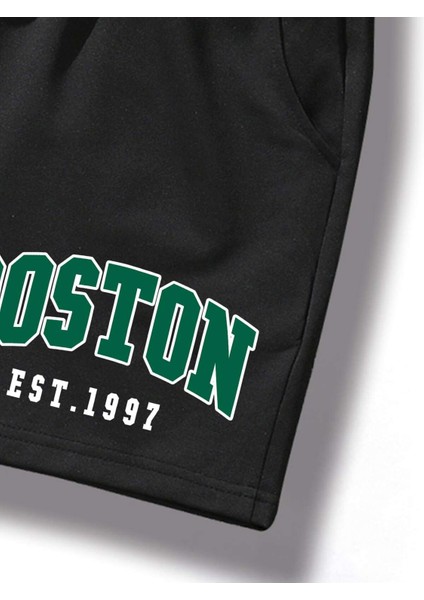 Boston Baskılı Unisex Şort fiyatları